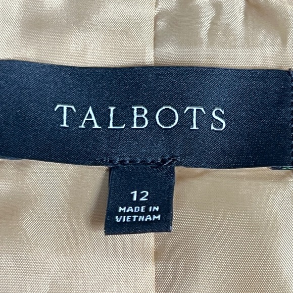 Talbots Women's Camel Herringbone Tweed Blazer Jacket Size 12 - Picture 3 of 10